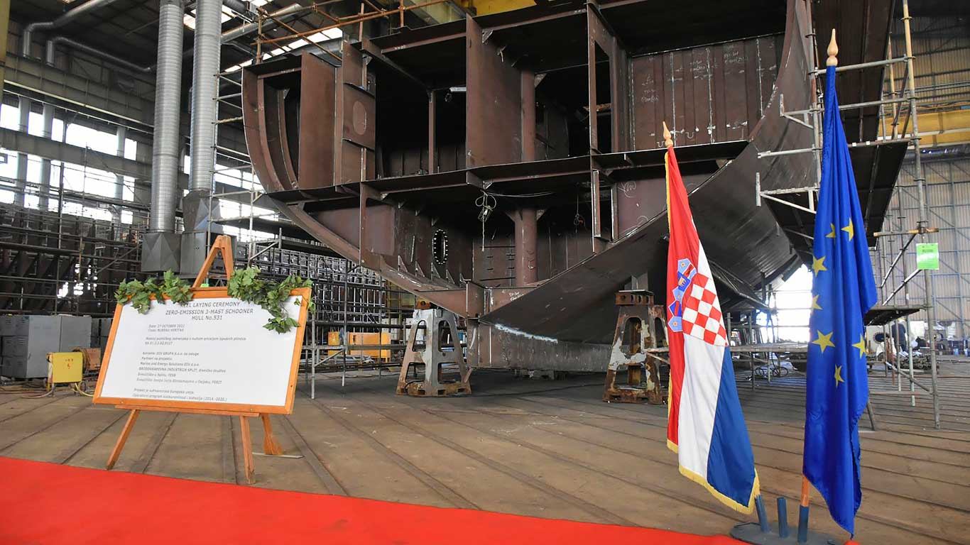 U Brodosplitu položena kobilica Zero Emission  putničkog jedrenjaka sa nultom emisijom ispušnih plinova