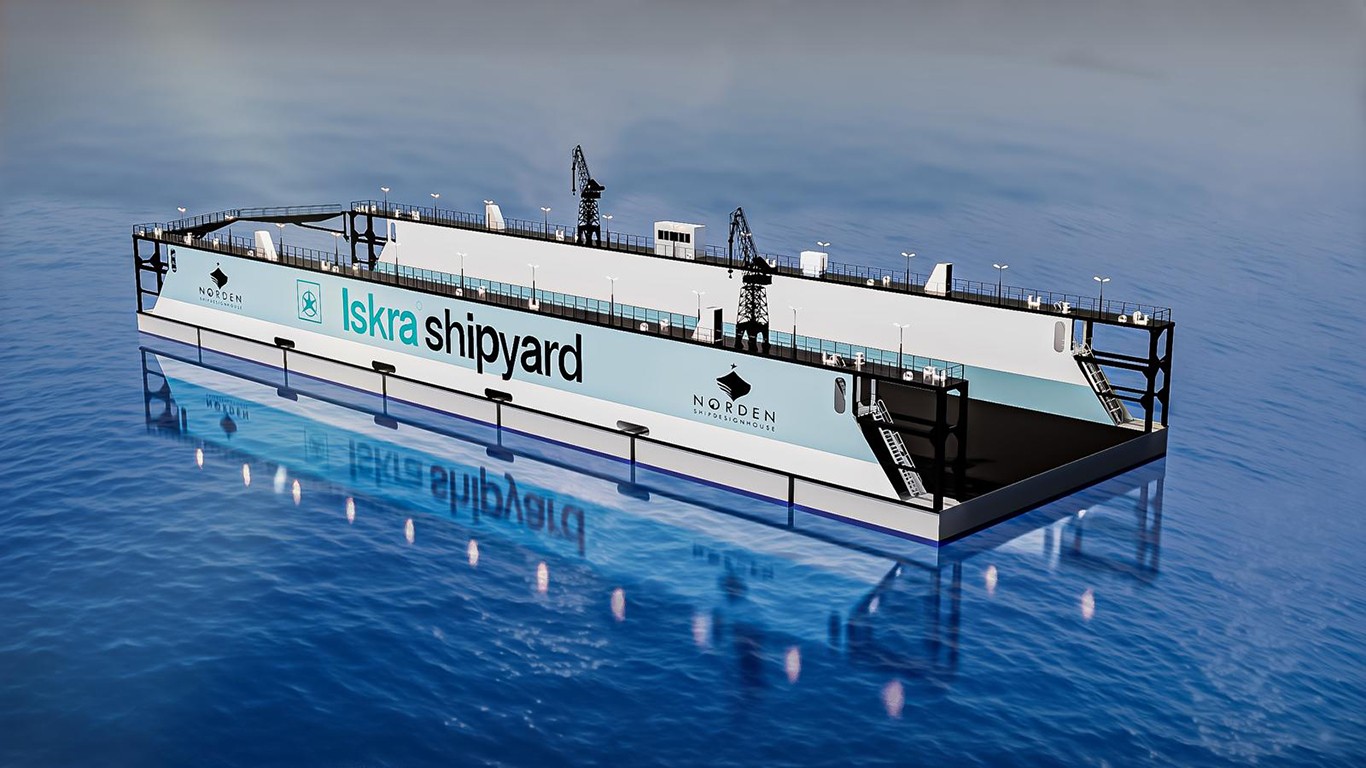 Novi plutajući dok dolazi u Iskra brodogradilište Šibenik